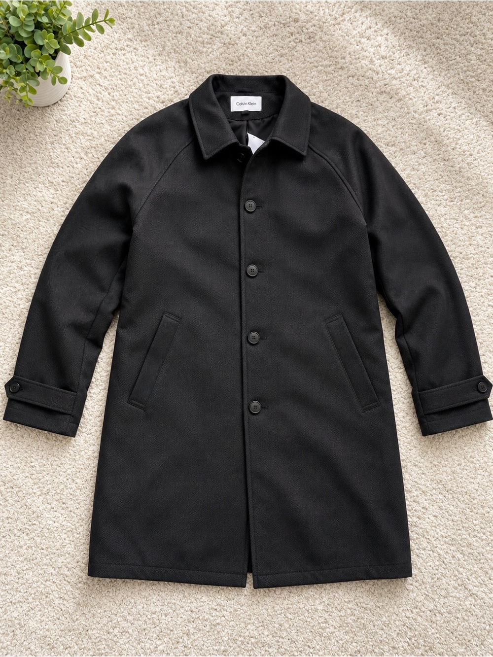 Goodfellow & Co Black Single-Breasted Trench Coat